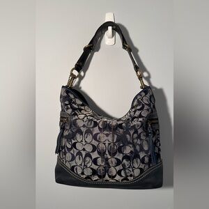 Rare Limited Edition Vintage Coach Y2K Denim Blue Tie-Dye Signature Hobo